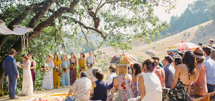 a gathering for a wedding at